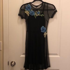 Black lace dress with flowers